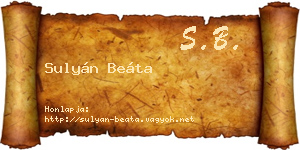 Sulyán Beáta névjegykártya