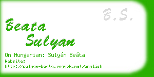 beata sulyan business card