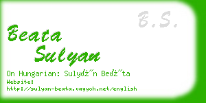 beata sulyan business card